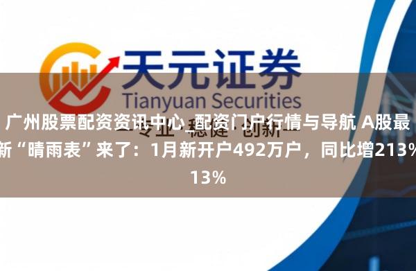 广州股票配资资讯中心_配资门户行情与导航 A股最新“晴雨表”来了：1月新开户492万户，同比增213%