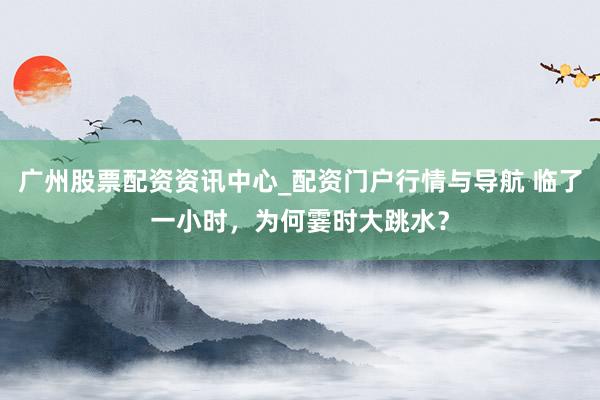 广州股票配资资讯中心_配资门户行情与导航 临了一小时,为何霎时大跳水?